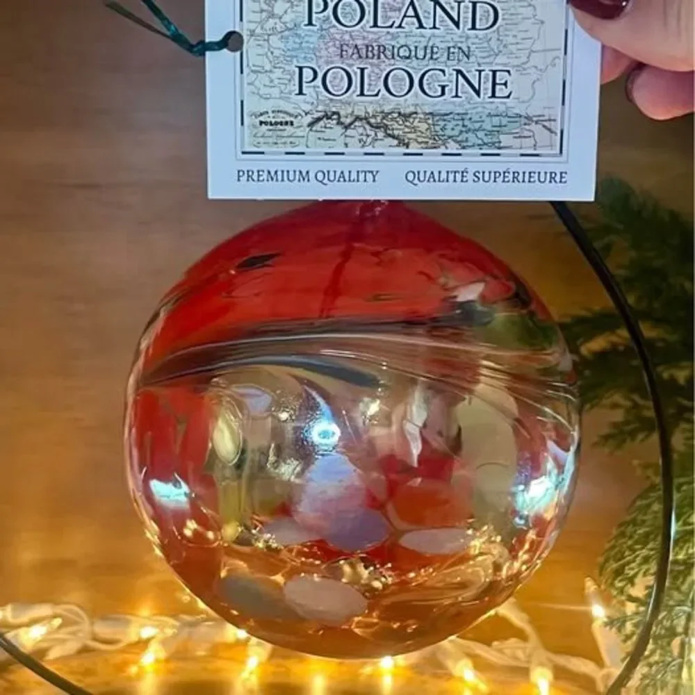 Hand blown Glass Ornament Witch gazing ball 5” oversized large NEW with tags